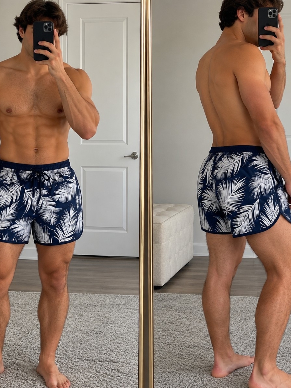 H&M Men's Palm Print Swim Trunks | Size Small
